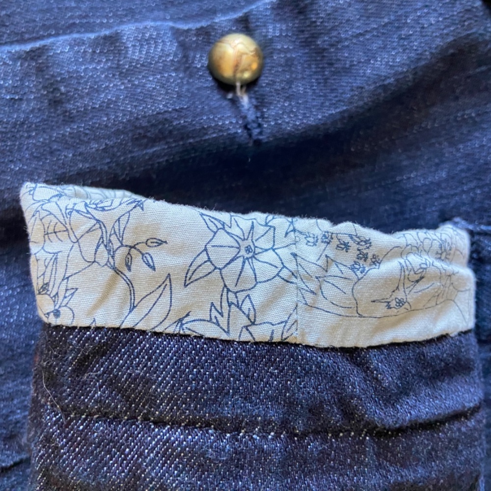 🏳️‍⚧️ Chinese Laundry Floral Lined Denim Blazer - Picture 3 of 11